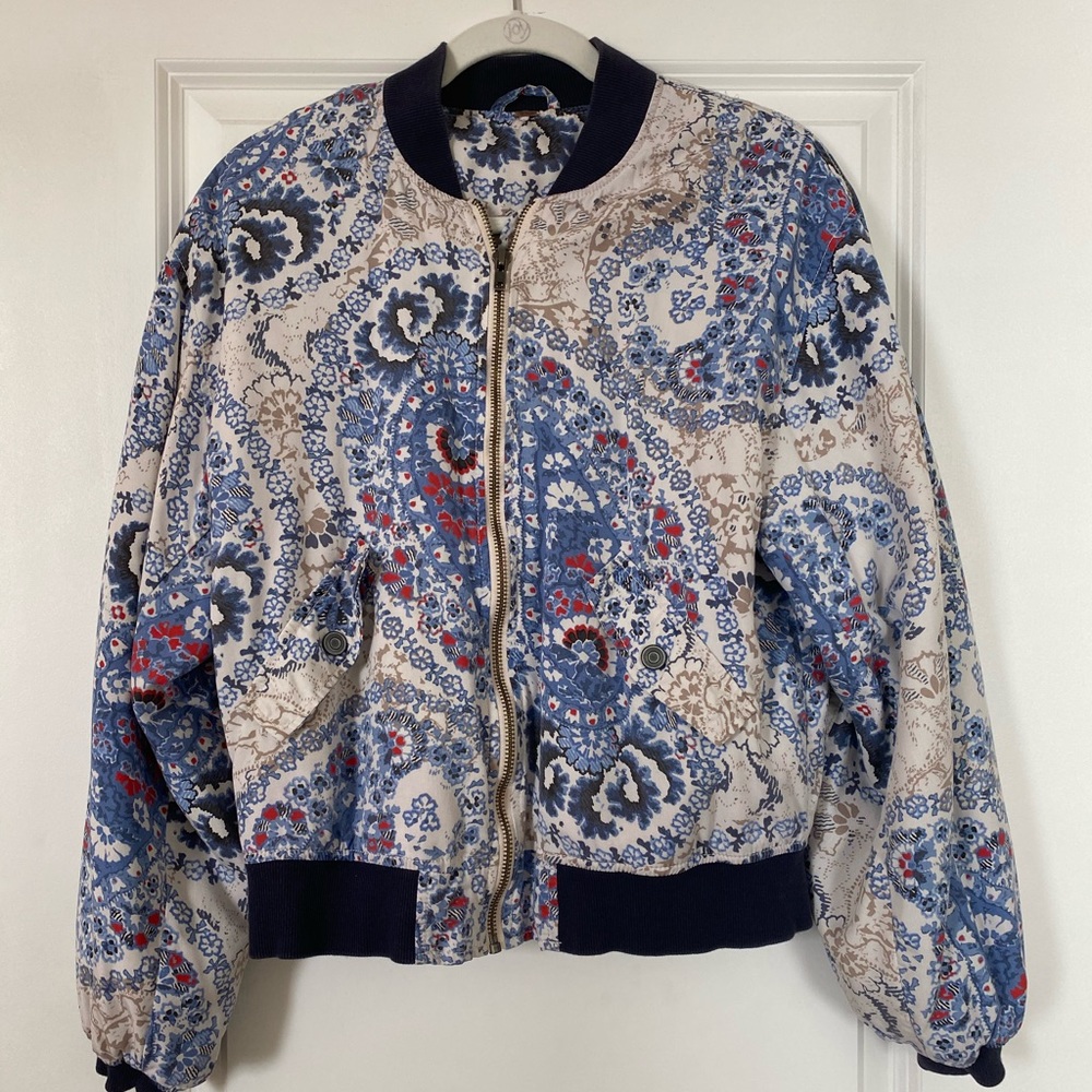 Free people floral bomber jacket
